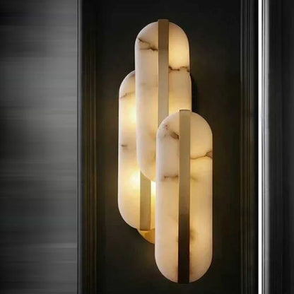 DecorBites™ Alabaster Oval Marble Wall Lamp for Indoor Living Room Bedroom Kitchen Corridor Lighting