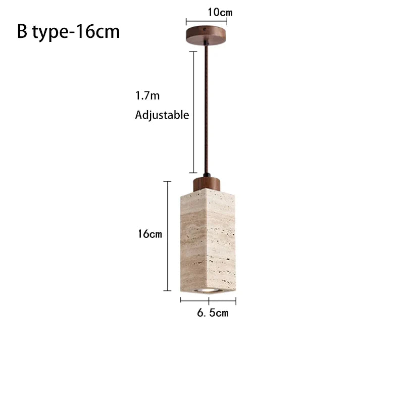 ™ Japanese Style Yellow Stone Pendant Lamp for Bedroom, Restaurant, and Bar