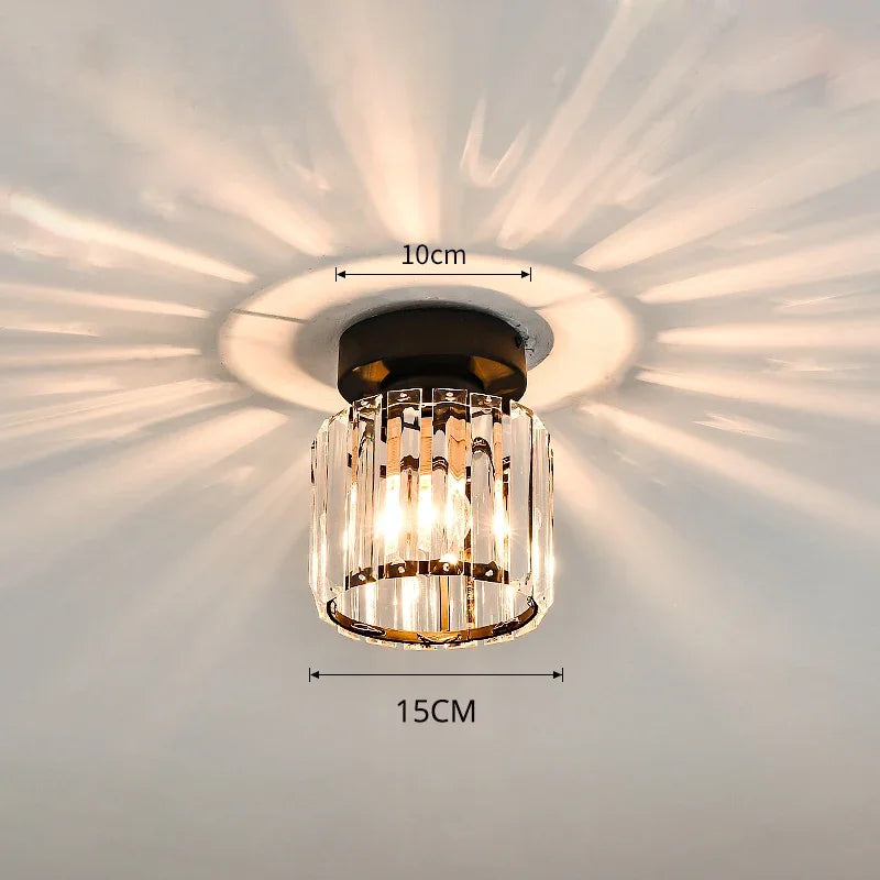 DecorBites™ Crystal Glass LED Chandelier for Modern Living, Study, and Aisle Lighting