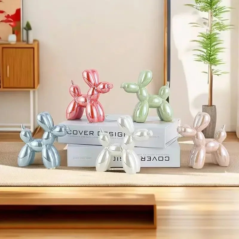 DecorBites™ Abstract Ceramic Balloon Dog Sculpture for Home Office Decor-Gift-Quality Study Room Statue