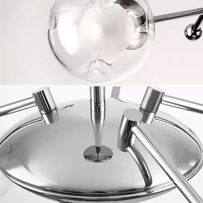 DecorBites™ Glass Ball LED Chandelier Chrome Pendant Lamp for Home Decor