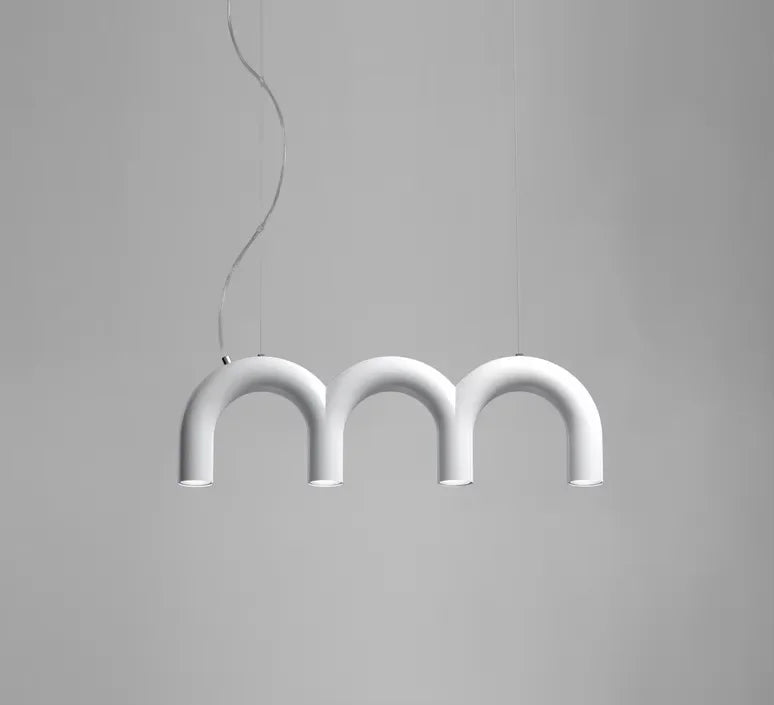 DecorBites™ Blue Metal Arch Chandelier Pendant Light - Modern Design for Home Décor
