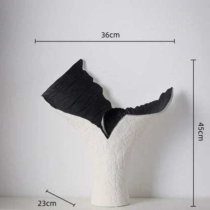 DecorBites™ Black Gold Resin Handicrafts Display Vase Candlestick Home Decor