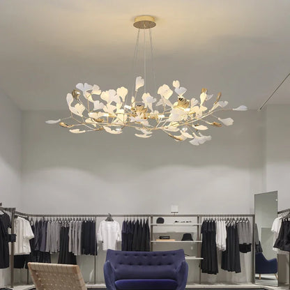 DecorBites™ Ginkgo Leaf Pendant Chandelier for Nordic Romantic Living Room Decor