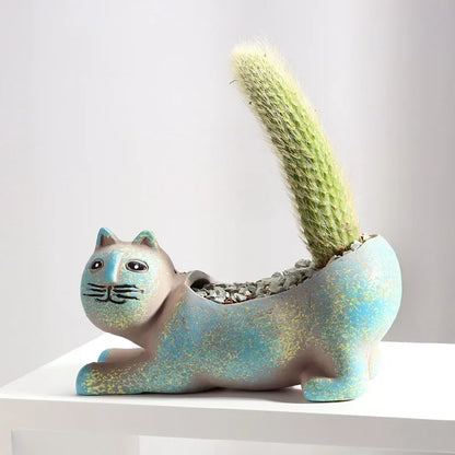DecorBites™ Cat Succulent Plant Pot - Cute Cartoon Animal Design for Home Decor