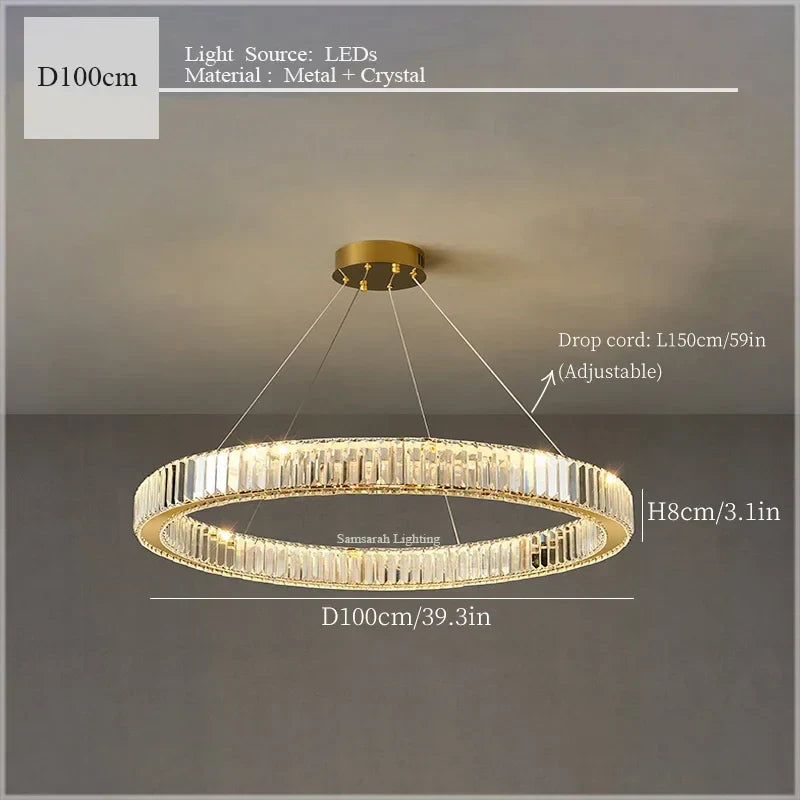 DecorBites™ Crystal Ceiling Pendant Chandelier for Luxe Room Decor
