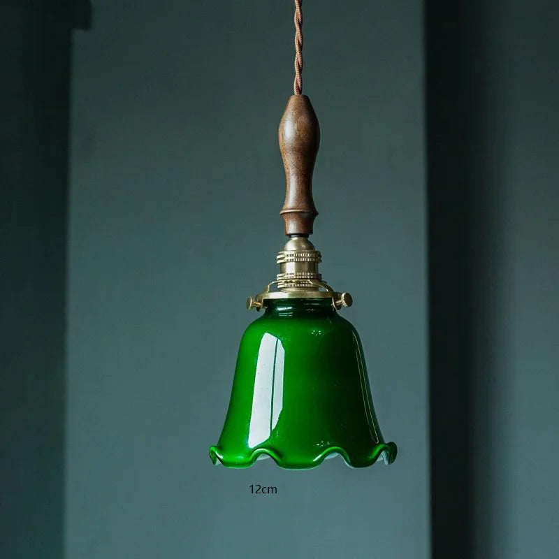 ™ Green Glass LED Pendant Light for Home, Restaurant, Bar, and Loft Style Decor.