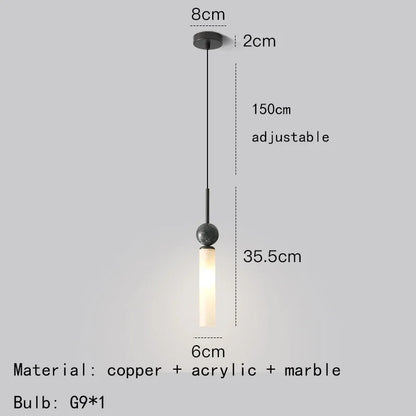 DecorBites™ Black Green Marble Wall Lamp Sconce with Copper Acrylic Lampshade
