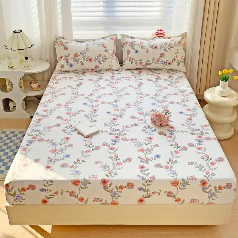 DecorBites™ Japanese Style Thick Fitted Sheet for Queen/King Bed