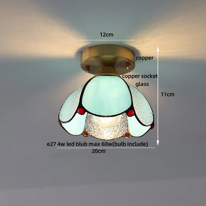 DecorBites™ Butterfly Glass LED Ceiling Light - Copper Socket, Creative Bedroom Decor