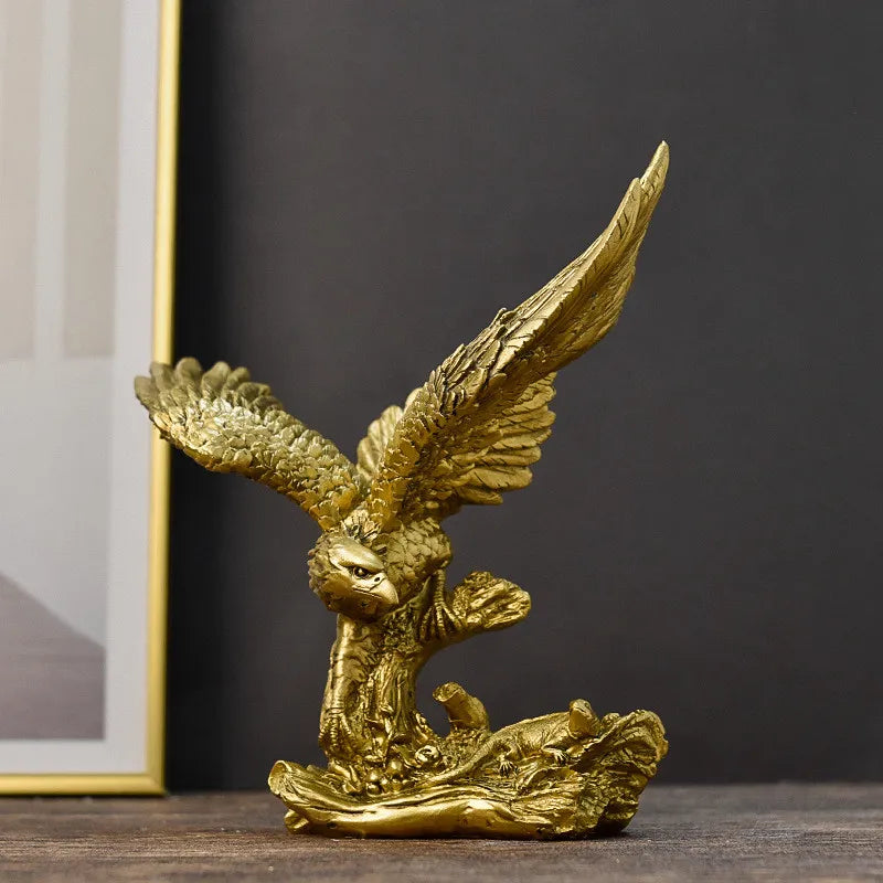 ™ Golden Eagle Resin Sculpture Falcon Home Decor Figurine