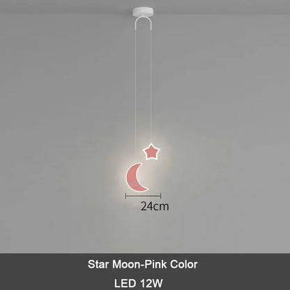 DecorBites™ Kids Star Cloud Moon Pendant Lamp with Remote Control Dimming