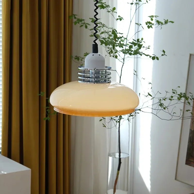 DecorBites™ Glass LED Chandelier: Modern Bauhaus Style Pendant Light for Home, Restaurant, and Bar
