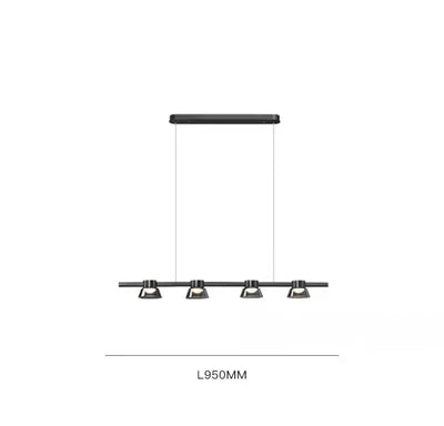 DecorBites™ Black Strip Chandelier: Modern Nordic LED Lighting for Office, Restaurant, Living Room