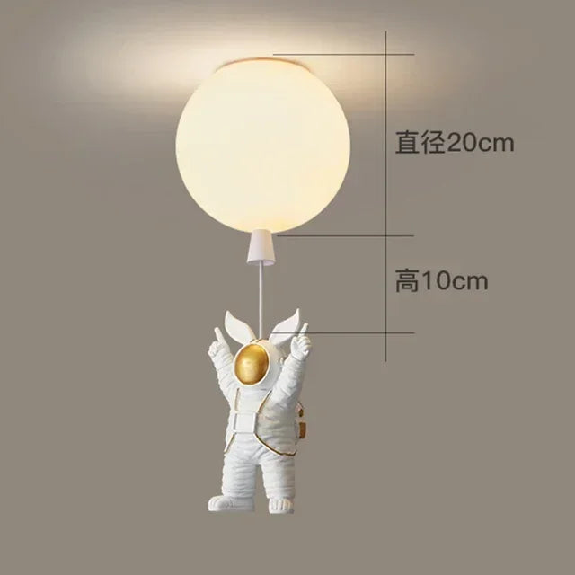 DecorBites™ Astronaut Balloon Ceiling Lamp: Modern Minimalist LED Chandelier for Kids' Room