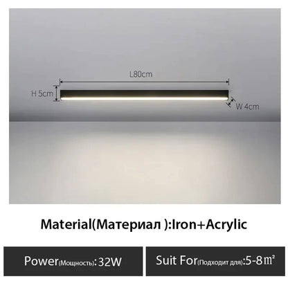 DecorBites™ Black Linear LED Ceiling Lamp for Living Room, Aisle, Dining Room
