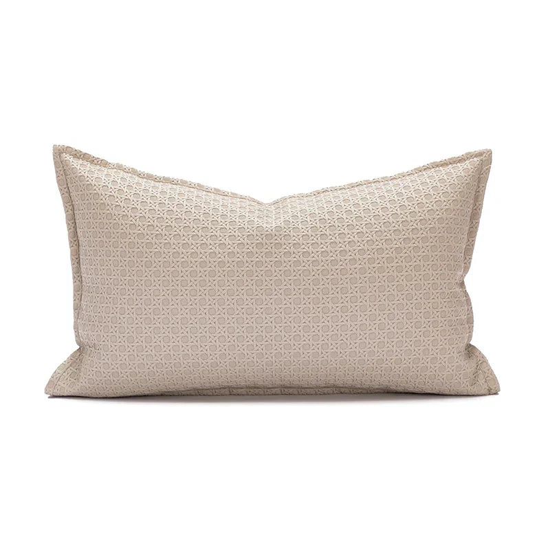 DecorBites™ Brown Beige Faux Leather Cushion Cover 45x45cm for Home Sofa Living Room