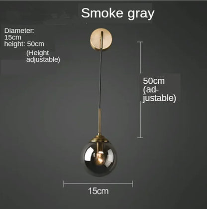DecorBites™ Golden Glass Ball Wall Sconce Light Fixture for Modern Living Room Decor