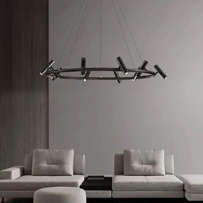 DecorBites™ Black Round Ring Ceiling Chandelier Pendant SpotLight for Living Dining Room