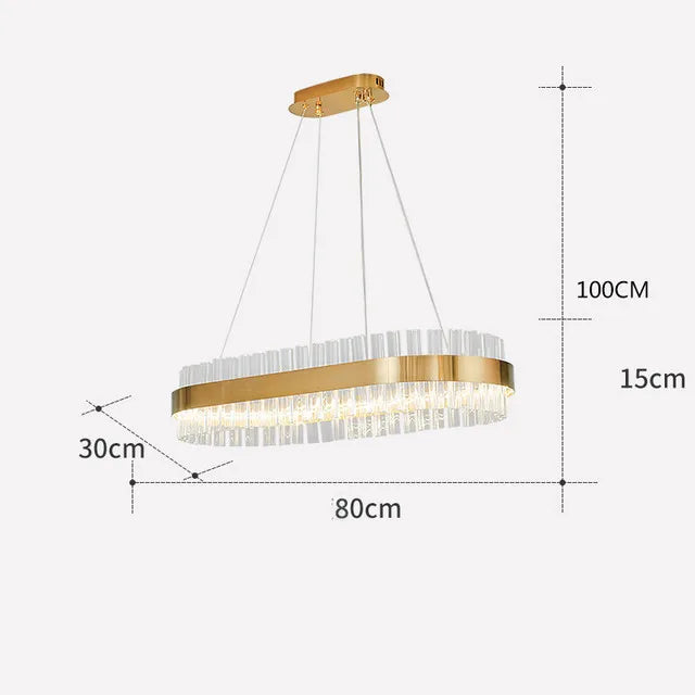 DecorBites™ Crystal LED Circle Pendant Chandelier for Living Room Kitchen Decor