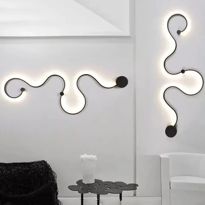 DecorBites™ Contemporary Acrylic Wall Lamps in White/Black Iron for Home Decor