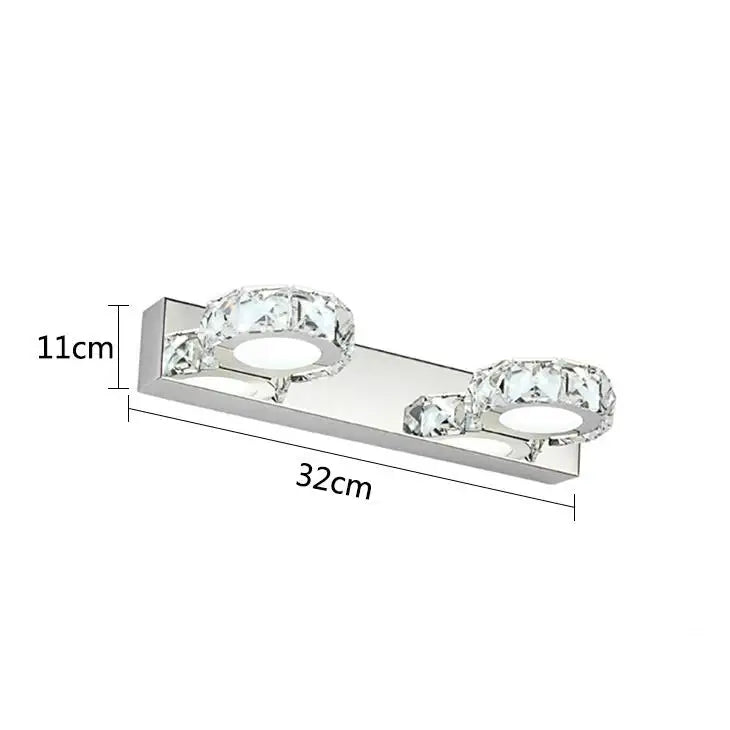 DecorBites™ LED Mirror Light: Crystal Round Wall Lamps for Bathroom and Vanity
