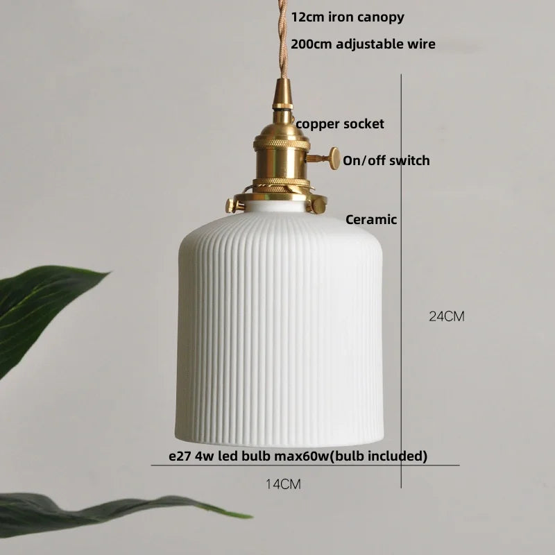 DecorBites™ Ceramic Knob Switch LED Pendant Light, Nordic Modern Hang Lamp