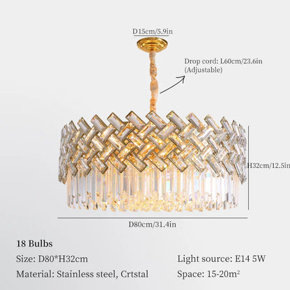 DecorBites™ Crystal Chandelier Pendant Lights, Modern Luxury Ceiling Lamp for Home Decoration