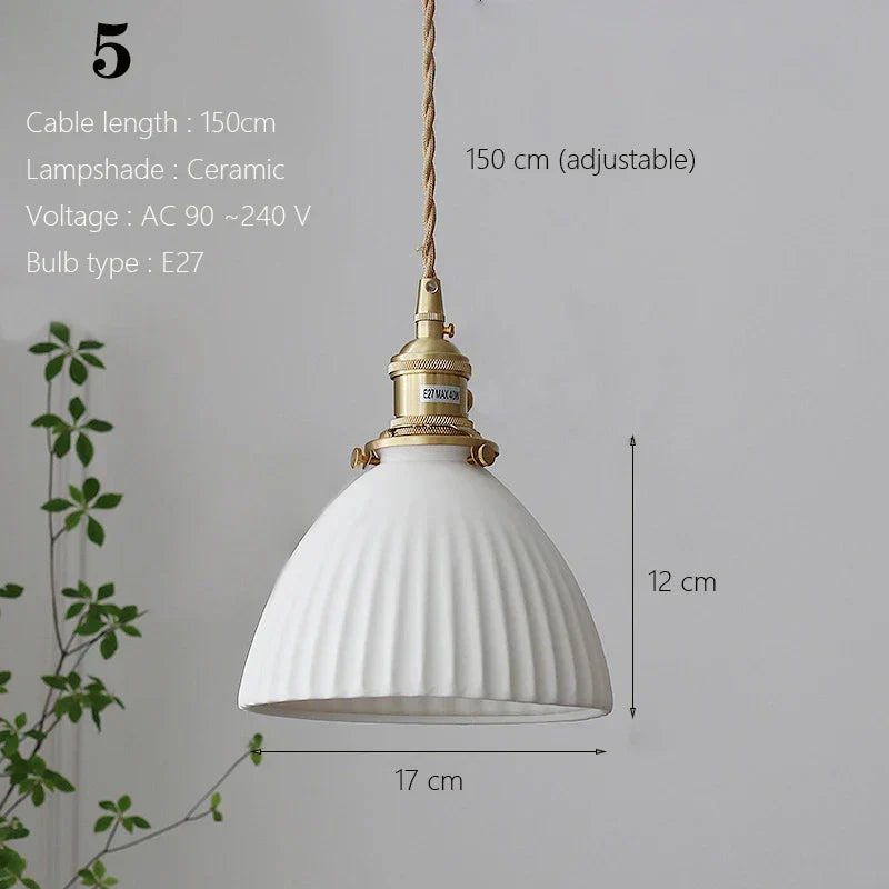™ Japanese Ceramic Pendant Light Scandinavian Style Luxury Lamp