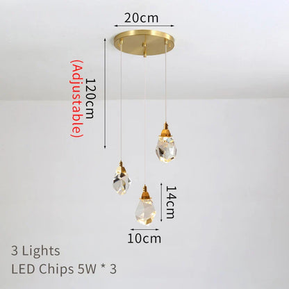 DecorBites™ Crystal LED Chandelier: Modern Staircase & Living Room Pendant Light Fixture
