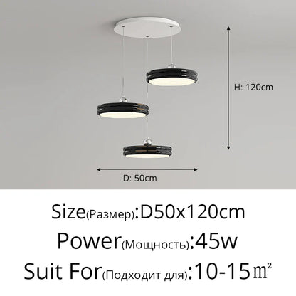 DecorBites™ Circular Modern Chandelier Pendant Light Dimmable Indoor Lamp for Dining & Kitchen Island