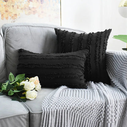 DecorBites™ Boho Chic Tassel Striped Pillow Covers for Home Decor
