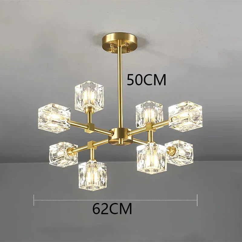DecorBites™ Crystal Chandelier Pendant Light for Living Room Bedroom Ceiling, Luxury Indoor Lighting
