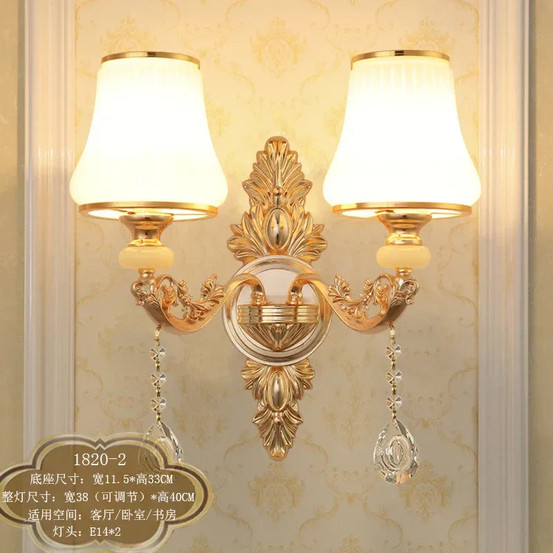 DecorBites™ Crystal Wall Sconce Bedroom Lamp Indoor Modern Lighting Europen Style