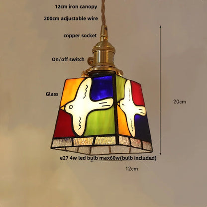 DecorBites™ Cube LED Pendant Lamp Walnut Wood Glass Hanging Lights for Restaurant and Bedroom