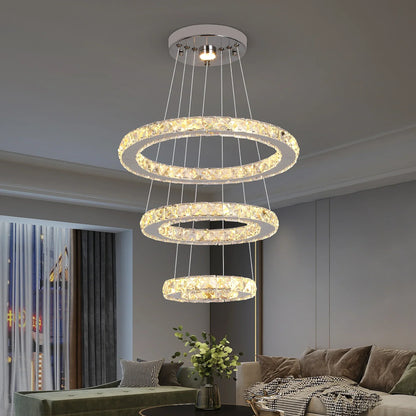 DecorBites™ Crystal Chandelier LED Pendant Lighting for Living Room