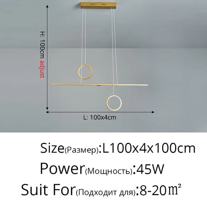 DecorBites™ LED Ceiling Chandelier: Modern Minimalist Kitchen Dining Table Lighting