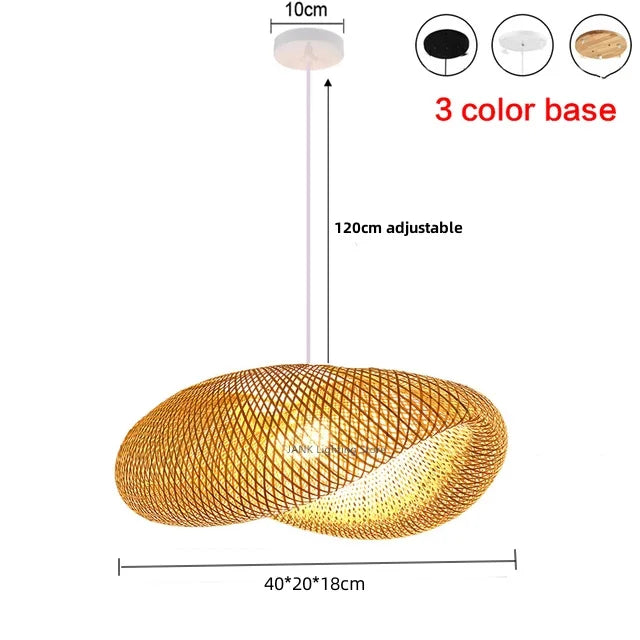 DecorBites™ Bamboo Wave Shade Pendant Lamp for Indoor Lighting