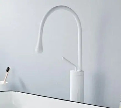 DecorBites™ Brushed Gold/Black/White Basin Faucet with Single Handle Swivel Sink Water Crane