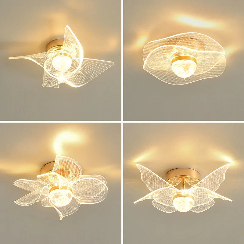 ™ Gold Acrylic LED Ceiling Light - Modern Nordic Style Lighting for Home Decor
