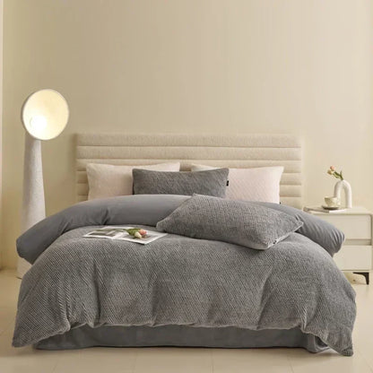 DecorBites™ 2024 Winter Fleece Bedding Set King Queen Twin Double Duvet Cover Kit