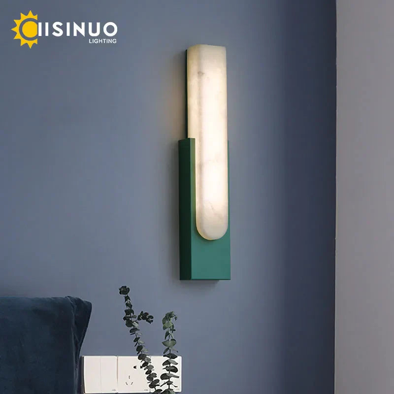 DecorBites™ 19.6＂LED Marble Wall Sconce - Modern Indoor Bedside Lighting for Living Room