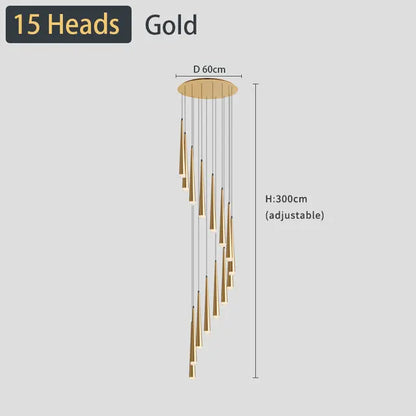 DecorBites™ Black LED Ceiling Chandelier: Stylish Staircase Lighting for Home Decor & Living Room