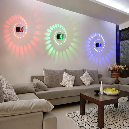 DecorBites™ LED Spiral Wall Light with RGB Remote Control - Home Decor Art Lamp
