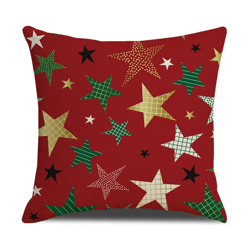DecorBites™ Christmas Linen Cushion Cover for Festive Home Decor in Living Room