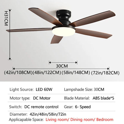 DecorBites™ 72" Low Floor Fan Light Chandelier 2023 Living Room Ceiling Fan Strong Winds