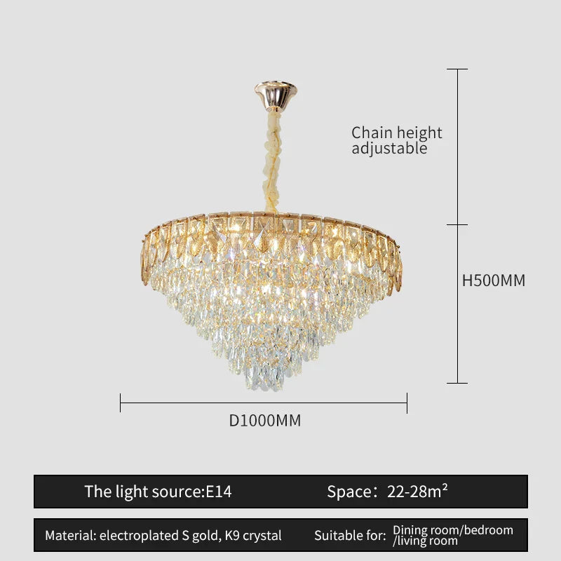 DecorBites™ Crystal Chandelier LED Light Modern Luxury Designer for Main Living Room & Hotel
