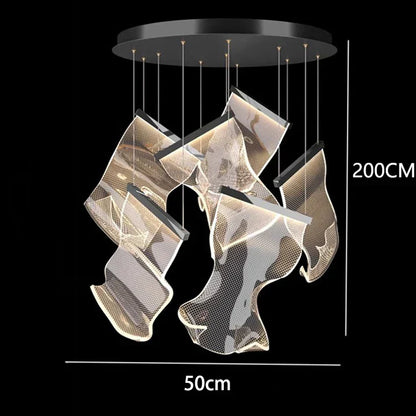 DecorBites™ Crystal Chandelier Stair Pendant Living Room Lighting Modern Interior Pendant Lights