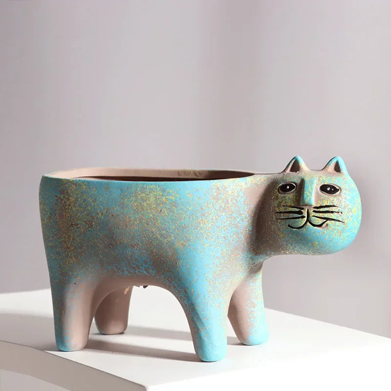 DecorBites™ Cat Succulent Plant Pot - Cute Cartoon Animal Design for Home Decor