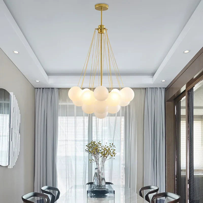 DecorBites™ Glass Ball LED Chandelier for Bedroom Dining Living Room